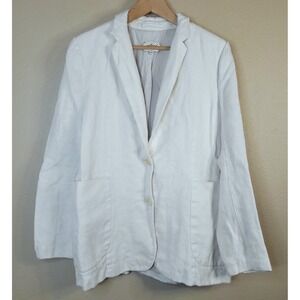 Wilfred Aritzia 100% Linen Blazer Women Ten Coastal Gray Jacket Pockets